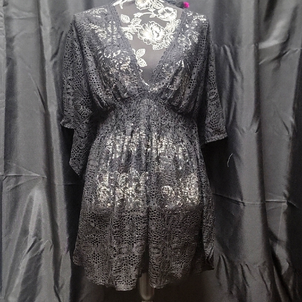 Black Lace Swimsuit Cover Up